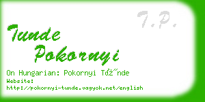 tunde pokornyi business card